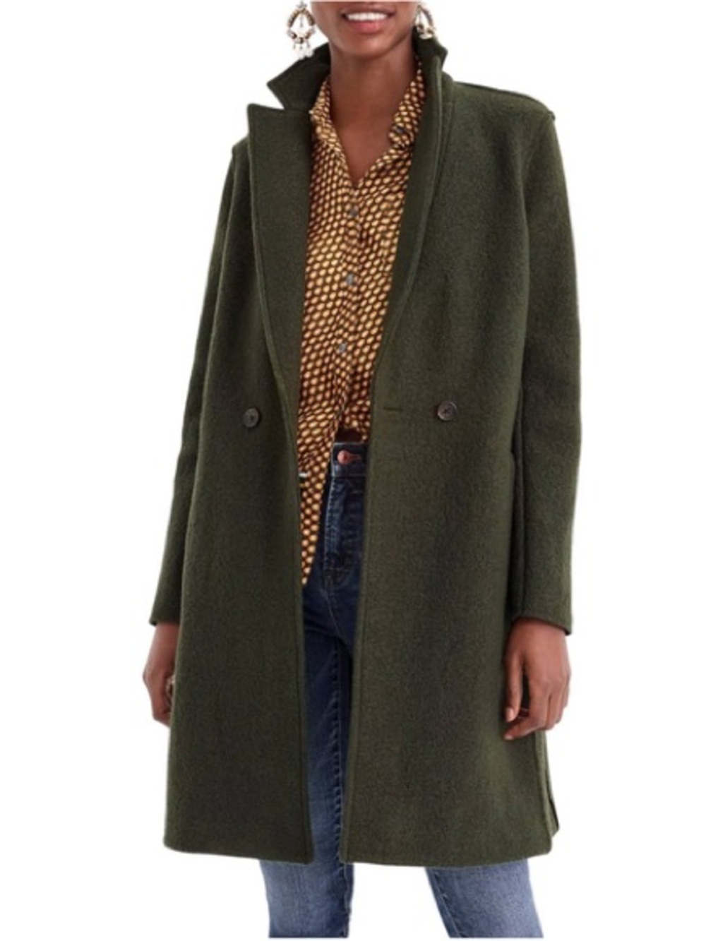 Women's JCrew Olive Green Daphne Wool Coat | 6